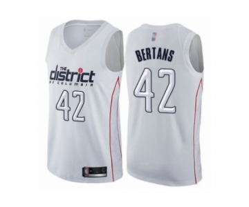 Men's Washington Wizards #42 Davis Bertans Authentic White Basketball Jersey - City Edition