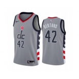 Men's Washington Wizards #42 Davis Bertans Gray City Edition New Uniform 2020-21 Stitched Basketball Jersey