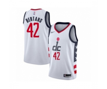 Men's Washington Wizards #42 Davis Bertans Swingman White Basketball Jersey 2019-20  City Edition