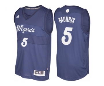 Men's Washington Wizards #5 Markieff Morris Navy Blue 2016 Christmas Day NBA Swingman Jersey