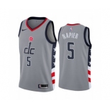 Men's Washington Wizards #5 Shabazz Napier Gray City Edition New Uniform 2020-21 Stitched Basketball Jersey