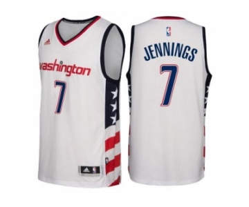 Men's Washington Wizards #7 Brandon Jennings adidas White Swingman Stars Stripes Jersey