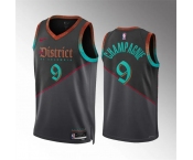 Men's Washington Wizards #9 Justin Champagnie Black 2023-24 City Edition Stitched Basketball Jersey