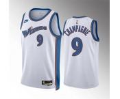 Men's Washington Wizards #9 Justin Champagnie White Classic Edition Stitched Basketball Jersey