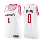 Women's Nike Washington Wizards #0 Gilbert Arenas Swingman White Pink Fashion NBA Jersey