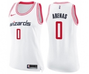 Women's Nike Washington Wizards #0 Gilbert Arenas Swingman White Pink Fashion NBA Jersey