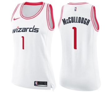 Women's Nike Washington Wizards #1 Chris McCullough Swingman White Pink Fashion NBA Jersey