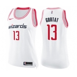 Women's Nike Washington Wizards #13 Marcin Gortat Swingman White Pink Fashion NBA Jersey