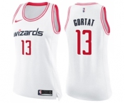 Women's Nike Washington Wizards #13 Marcin Gortat Swingman White Pink Fashion NBA Jersey