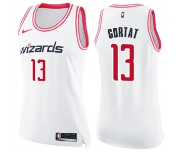 Women's Nike Washington Wizards #13 Marcin Gortat Swingman White Pink Fashion NBA Jersey