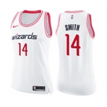 Women's Nike Washington Wizards #14 Jason Smith Swingman White Pink Fashion NBA Jersey