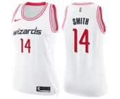 Women's Nike Washington Wizards #14 Jason Smith Swingman White Pink Fashion NBA Jersey