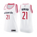 Women's Nike Washington Wizards #21 Dwight Howard Swingman White Pink Fashion NBA Jersey