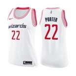 Women's Nike Washington Wizards #22 Otto Porter Swingman White Pink Fashion NBA Jersey