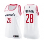 Women's Nike Washington Wizards #28 Ian Mahinmi Swingman White Pink Fashion NBA Jersey