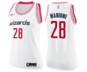 Women's Nike Washington Wizards #28 Ian Mahinmi Swingman White Pink Fashion NBA Jersey