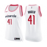 Women's Nike Washington Wizards #41 Wes Unseld Swingman White Pink Fashion NBA Jersey