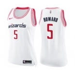 Women's Nike Washington Wizards #5 Juwan Howard Swingman White Pink Fashion NBA Jersey