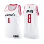 Women's Nike Washington Wizards #8 Tim Frazier Swingman White Pink Fashion NBA Jersey