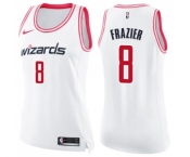 Women's Nike Washington Wizards #8 Tim Frazier Swingman White Pink Fashion NBA Jersey