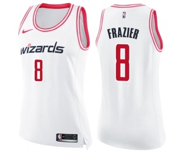 Women's Nike Washington Wizards #8 Tim Frazier Swingman White Pink Fashion NBA Jersey