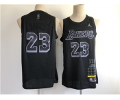 Jordan Men's Los Angeles Lakers #23 LeBron James Swingman Black MVP Basketball Jersey