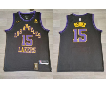 Lakers #15 Austin Reaves Black Nike 2023-24 City Edition Swingman Jersey