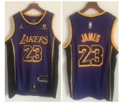 Lakers #23 Lebron James Purple Swingman Jersey