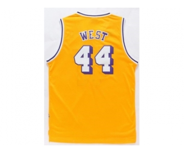 Los Angeles Lakers #44 Jerry West Gold Throwback Stitched NBA Jersey