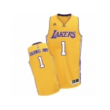 Men Adidas Los Angeles Lakers #1 Kentavious Caldwell-Pope Swingman Gold Home NBA Jersey