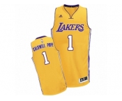 Men Adidas Los Angeles Lakers #1 Kentavious Caldwell-Pope Swingman Gold Home NBA Jersey