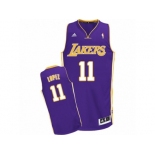 Men Adidas Los Angeles Lakers #11 Brook Lopez Swingman Purple Road NBA Jersey