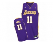 Men Adidas Los Angeles Lakers #11 Brook Lopez Swingman Purple Road NBA Jersey