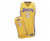 Men Adidas Los Angeles Lakers #5 Josh Hart Authentic Gold Home NBA Jersey