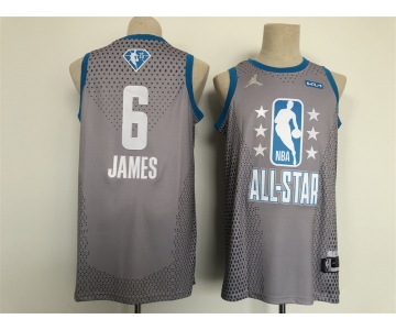 Men Jordan Los Angeles Lakers #6 LeBron James Grey 2022 NBA All-Star Swingman Basketball Jersey