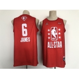 Men Jordan Los Angeles Lakers #6 LeBron James Red 2022 NBA All-Star Swingman Basketball Jersey