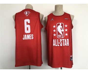 Men Jordan Los Angeles Lakers #6 LeBron James Red 2022 NBA All-Star Swingman Basketball Jersey