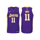 Men Los Angeles Lakers #11 Brook Lopez Purple 2017-18 Swingman NBA Jersey