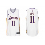 Men Los Angeles Lakers #11 Brook Lopez White 2017-18 Swingman NBA Jersey