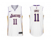 Men Los Angeles Lakers #11 Brook Lopez White 2017-18 Swingman NBA Jersey