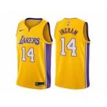 Men Los Angeles Lakers #14 Brandon Ingram Gold 2017-18 Swingman NBA Jersey