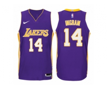 Men Los Angeles Lakers #14 Brandon Ingram Purple 2017-18 Swingman NBA Jersey