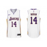 Men Los Angeles Lakers #14 Brandon Ingram White 2017-18 Swingman NBA Jersey