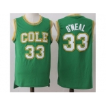 Men Los Angeles Lakers #33 Shaquille O'Neal Green Robert G. Cole High School Stitched NBA Jersey