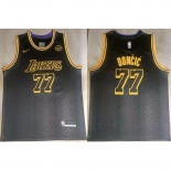 Men Los Angeles Lakers #77 Luka Docic Black 2025 Stitched Basketball Jersey 1