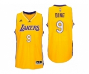 Men Los Angeles Lakers #9 Luol Deng Home Gold New Swingman Jersey