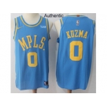 Men Nike Los Angeles Lakers #0 Kyle Kuzma Royal Blue NBA Authentic Hardwood Classics Jersey