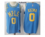 Men Nike Los Angeles Lakers #0 Kyle Kuzma Royal Blue NBA Authentic Hardwood Classics Jersey