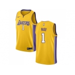 Men Nike Los Angeles Lakers #1 JaVale McGee Gold NBA Swingman Icon Edition Jersey