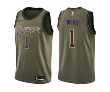 Men Nike Los Angeles Lakers #1 JaVale McGee Green NBA Swingman Salute to Service Jersey